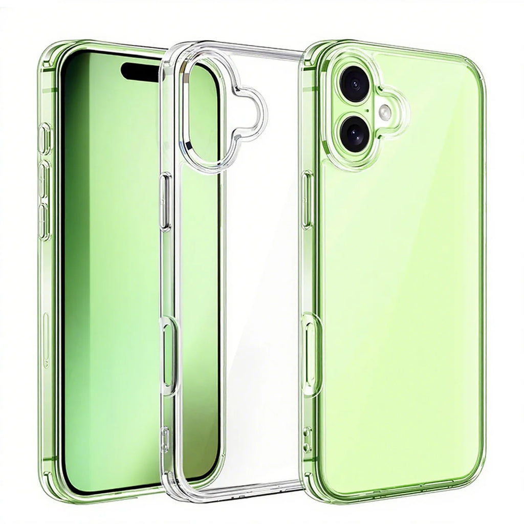 Shockproof Acrylic Hard Case for iPhone 17 Air Cover Silicone Soft Back Cover for iPhone 17 16 15 14 13 12 11 Pro Max Mini Shell