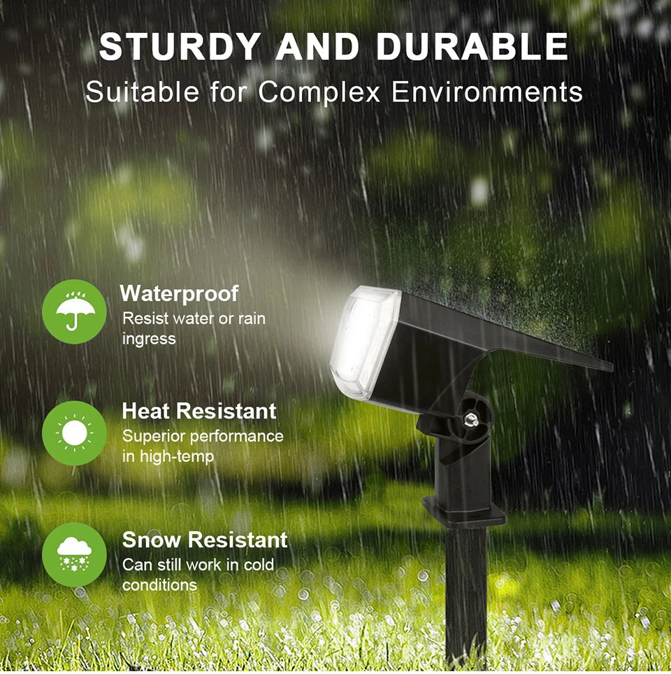 1200mAh Battery Power Outdoor LED Solar Spot Light Waterproof Garden Spotlight For Yard Backyard Lawn Walkway Landscape Decor