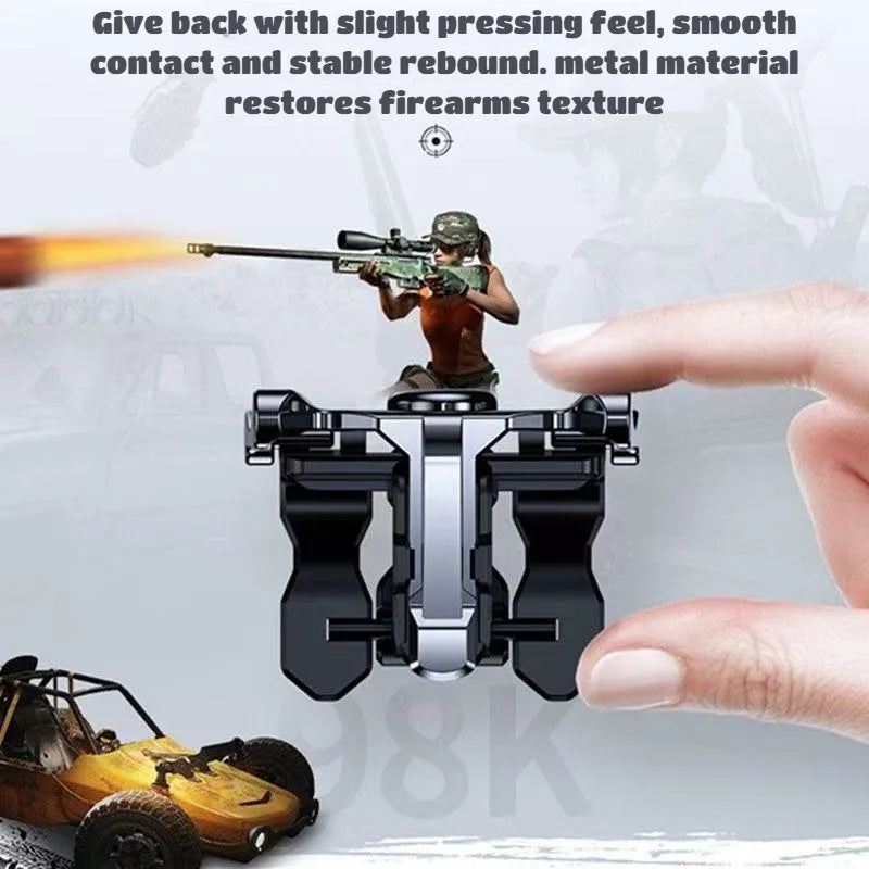 2Pcs Mobile Phone Gamepad Controller for PUBG Sensitive Aim Shooter L1R1 Alloy Key Button for IOS Android Universal Game Trigger