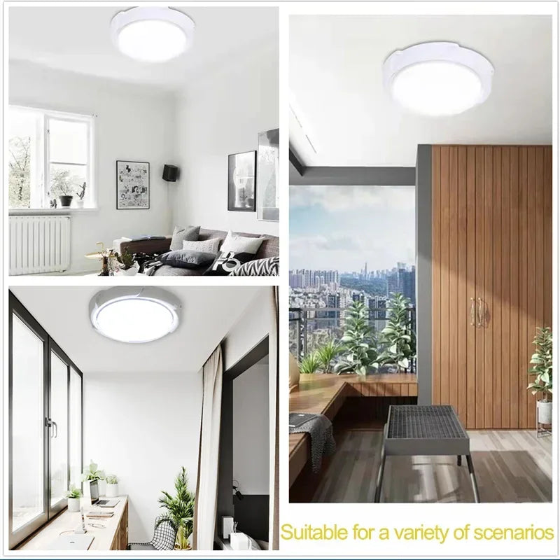 LED Solar Ceiling Light 25/40/60/80/100W  Solar Lamp Outdoor Waterproof Remote Control for Garden Hallway Indoor Living Room