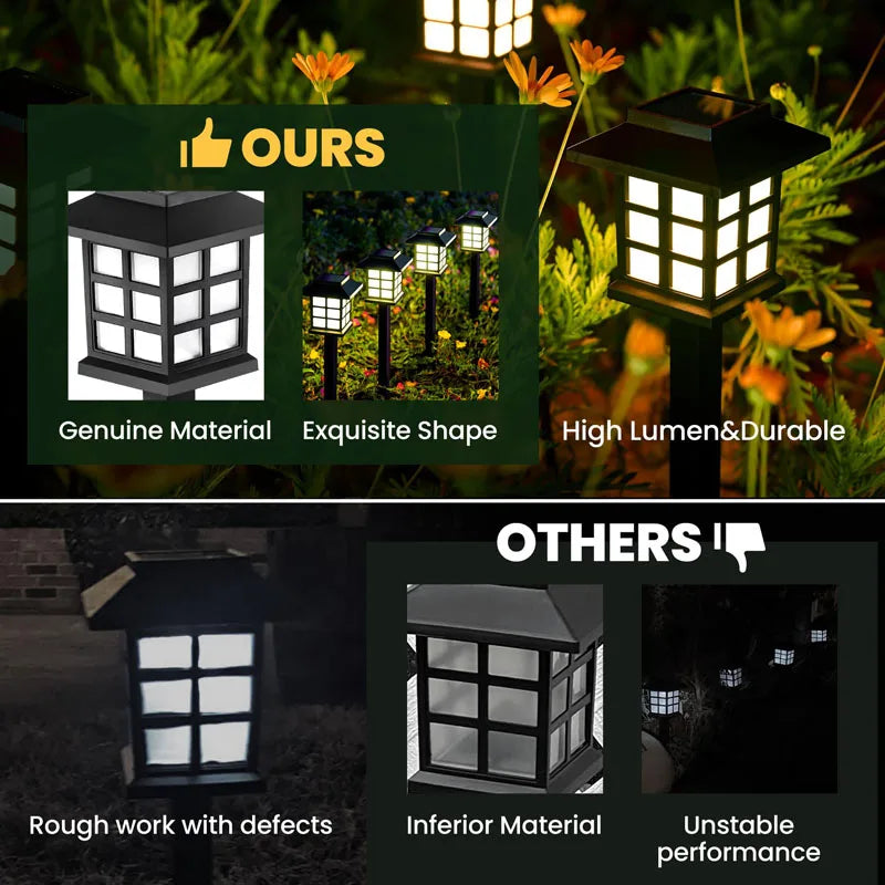 8 Pack Solar Pathway Garden Lights Outdoor Waterproof Landscape for Yard Patio Walkway Driveway Decor Solar Lawn Lamp Lighting
