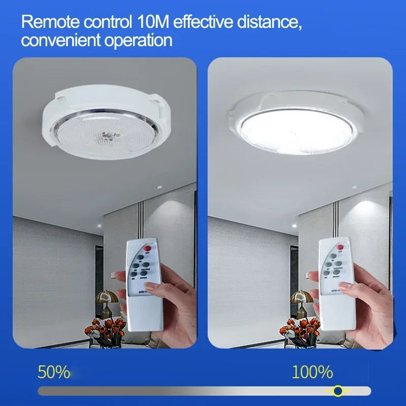 LED Solar Ceiling Light 25/40/60/80/100W  Solar Lamp Outdoor Waterproof Remote Control for Garden Hallway Indoor Living Room