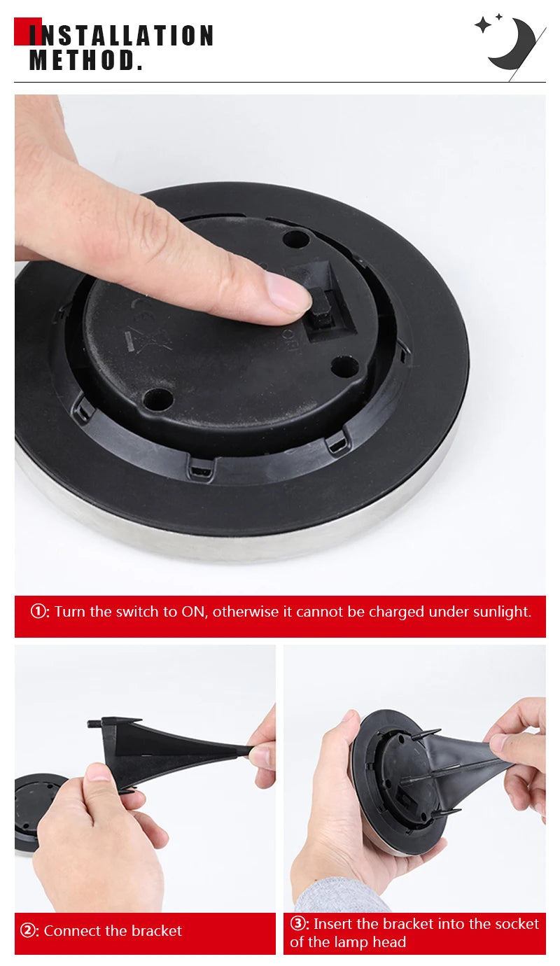 8/20 LED Solar Disc Light Outdoor IP65 Waterproof Underground Light Courtyard Road Deck Lamp Garden Lawn Decorative Spotlight