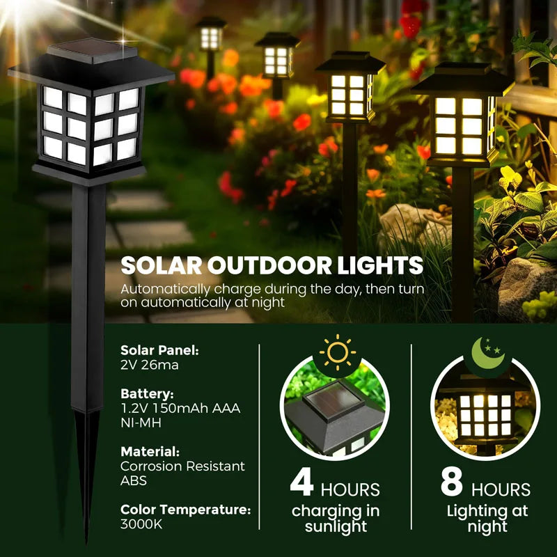 8 Pack Solar Pathway Garden Lights Outdoor Waterproof Landscape for Yard Patio Walkway Driveway Decor Solar Lawn Lamp Lighting