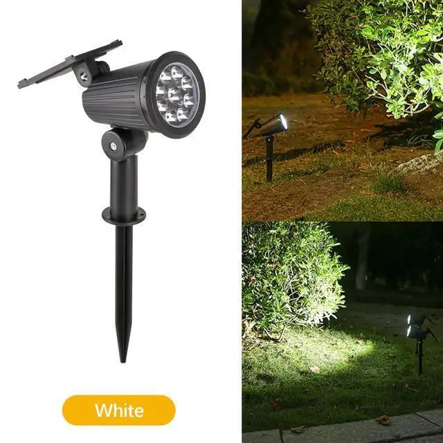 9LED Solar Spotlights Garden Waterproof IP65 Spot Lights Brightness Adjustable for Outdoor Backyard Driveway Lawn Decor Lighting