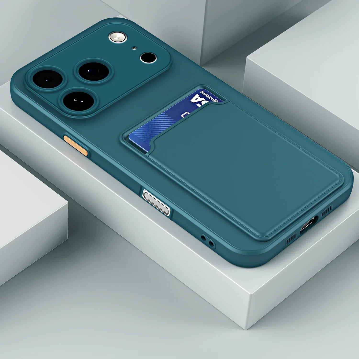 For iPhone 17ProMax 17 17Air Air Pro Max 17Pro 16 16Plus Plus + 16E Card Slot Wallet Bag Cover Luxury Silicone Soft Phone Cases