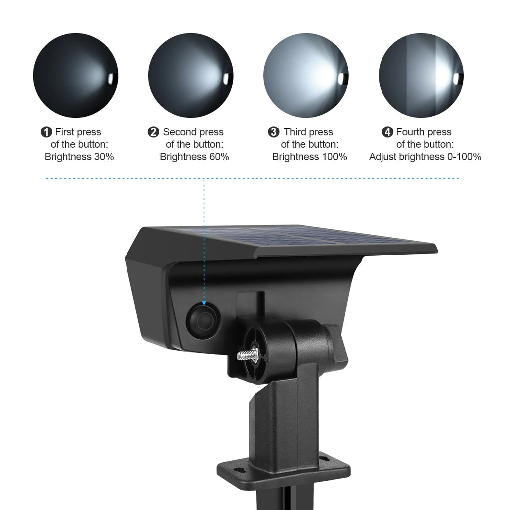 1200mAh Battery Power Outdoor LED Solar Spot Light Waterproof Garden Spotlight For Yard Backyard Lawn Walkway Landscape Decor