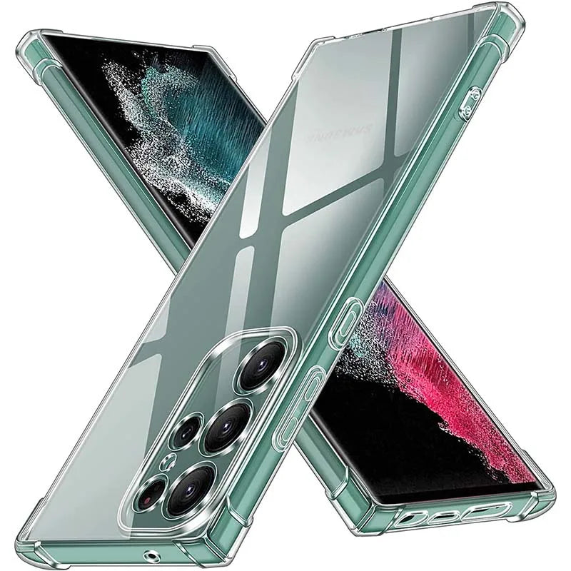 Shockproof Clear Silicone Soft Case For Samsung S25 S24 S23 S22 S21 Ultra plus note20 Galaxy S 23 22 21 FE + Phone Cases Cover