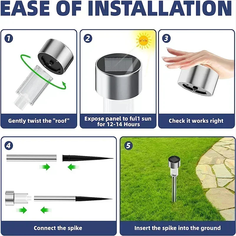 Solar Garden Light Outdoor Solar Powered Lamp Waterproof Landscape Lantern Lighting for Pathway Patio Decorative LED 10/20/30Pcs