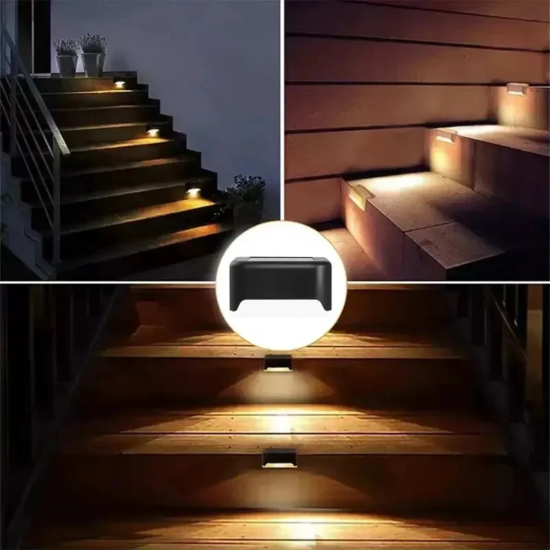 4-20PCS Warm White LED Solar Step Lights Outdoor Garden Path Stair Lights Waterproof Balcony Patio Fence Lighting Decoration