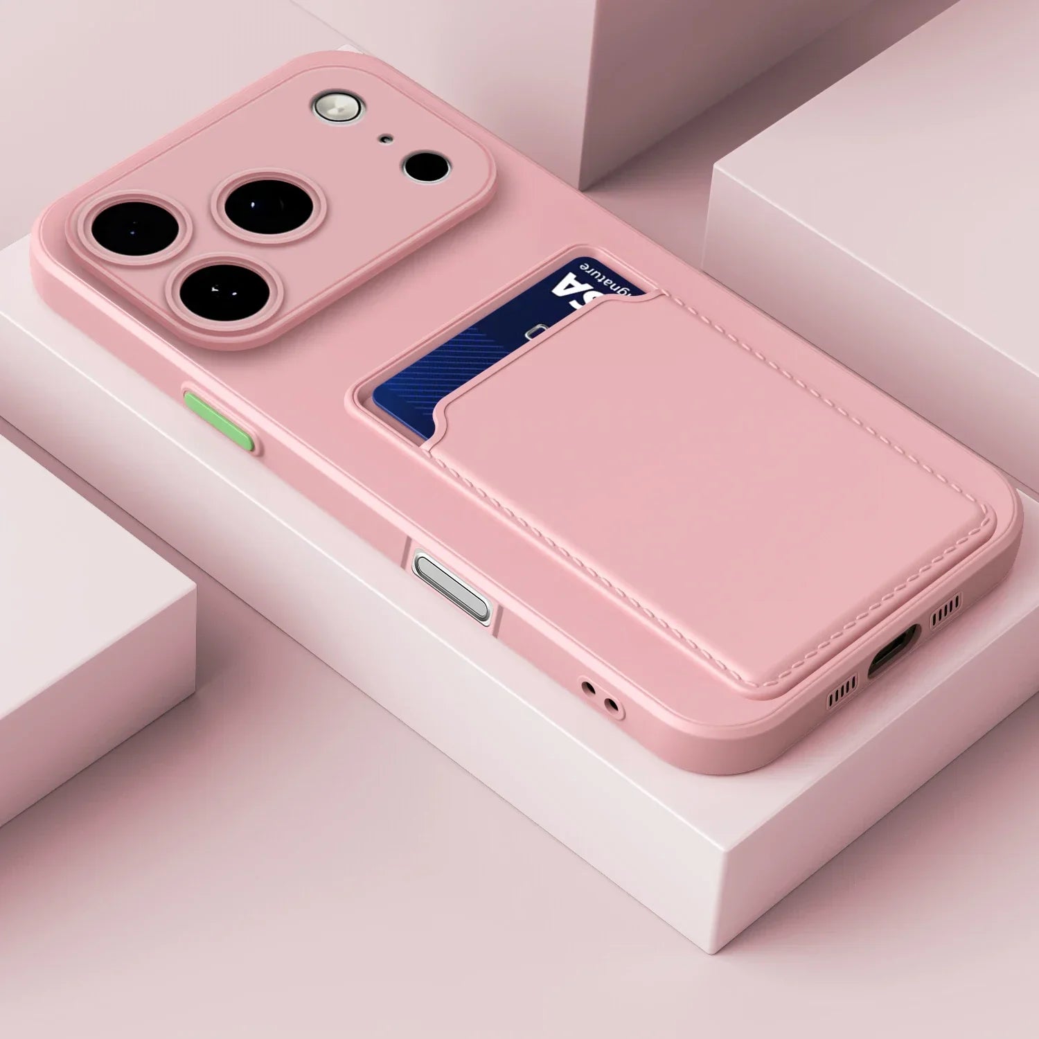 For iPhone 17ProMax 17 17Air Air Pro Max 17Pro 16 16Plus Plus + 16E Card Slot Wallet Bag Cover Luxury Silicone Soft Phone Cases