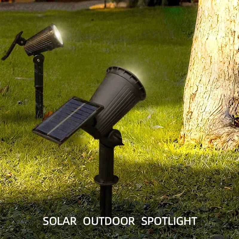 9LED Solar Spotlights Garden Waterproof IP65 Spot Lights Brightness Adjustable for Outdoor Backyard Driveway Lawn Decor Lighting