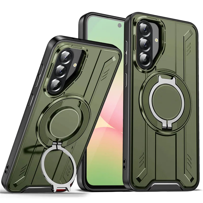 Armor Magnetic Ring Shockproof Case For Samsung Galaxy A14 A15 A35 A55 A16 A26 A36 A56 5G Magsafe Wireless Charging Cover