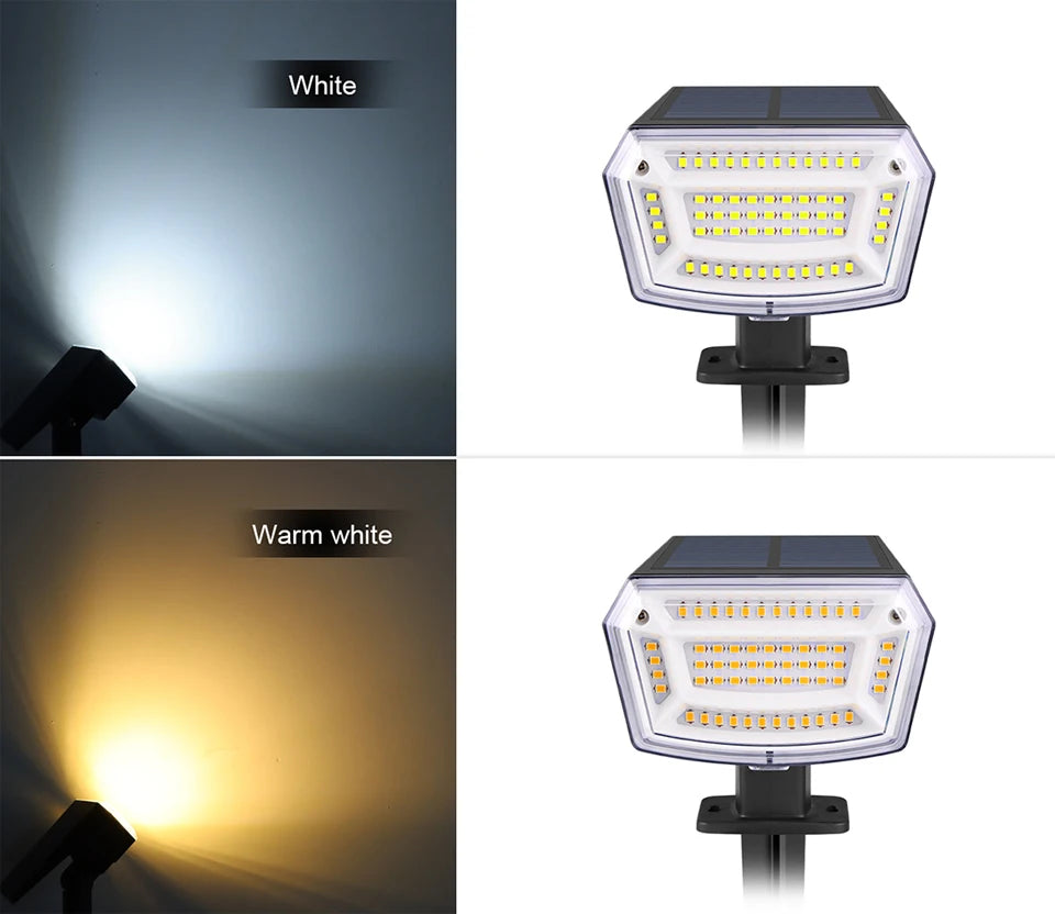 1200mAh Battery Power Outdoor LED Solar Spot Light Waterproof Garden Spotlight For Yard Backyard Lawn Walkway Landscape Decor