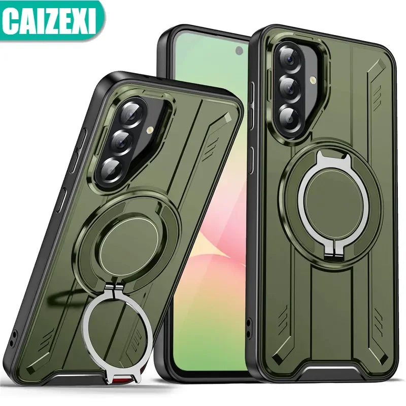 Armor Magnetic Ring Shockproof Case For Samsung Galaxy A14 A15 A35 A55 A16 A26 A36 A56 5G Magsafe Wireless Charging Cover