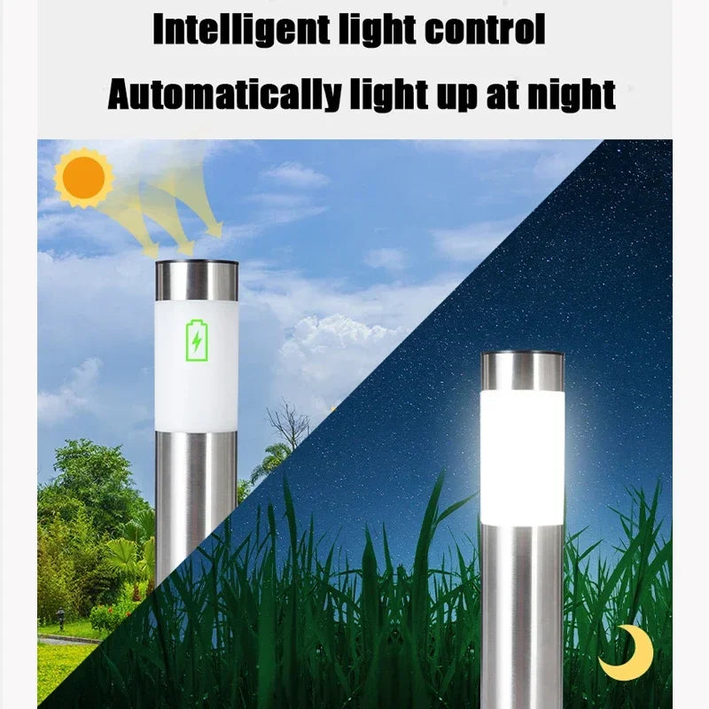 Solar Garden Pathway Lights Outdoor Waterproof LED Lighting Ground Plug Bollard Light for Patio Gardens Pathways Lawn Yard