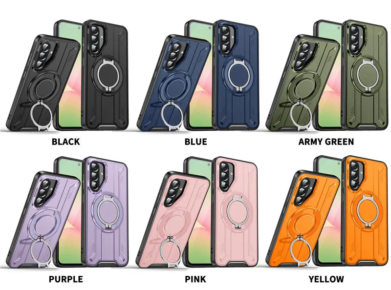 Armor Magnetic Ring Shockproof Case For Samsung Galaxy A14 A15 A35 A55 A16 A26 A36 A56 5G Magsafe Wireless Charging Cover