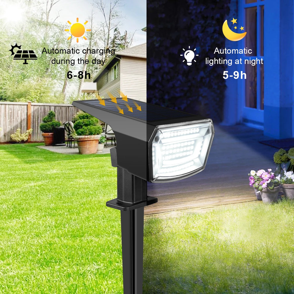 1200mAh Battery Power Outdoor LED Solar Spot Light Waterproof Garden Spotlight For Yard Backyard Lawn Walkway Landscape Decor