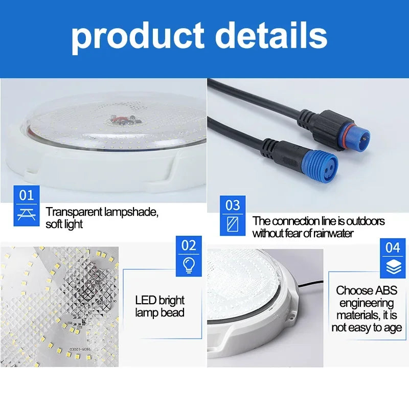 LED Solar Ceiling Light 25/40/60/80/100W  Solar Lamp Outdoor Waterproof Remote Control for Garden Hallway Indoor Living Room