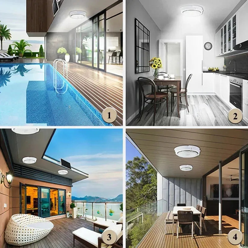LED Solar Ceiling Light 25/40/60/80/100W  Solar Lamp Outdoor Waterproof Remote Control for Garden Hallway Indoor Living Room