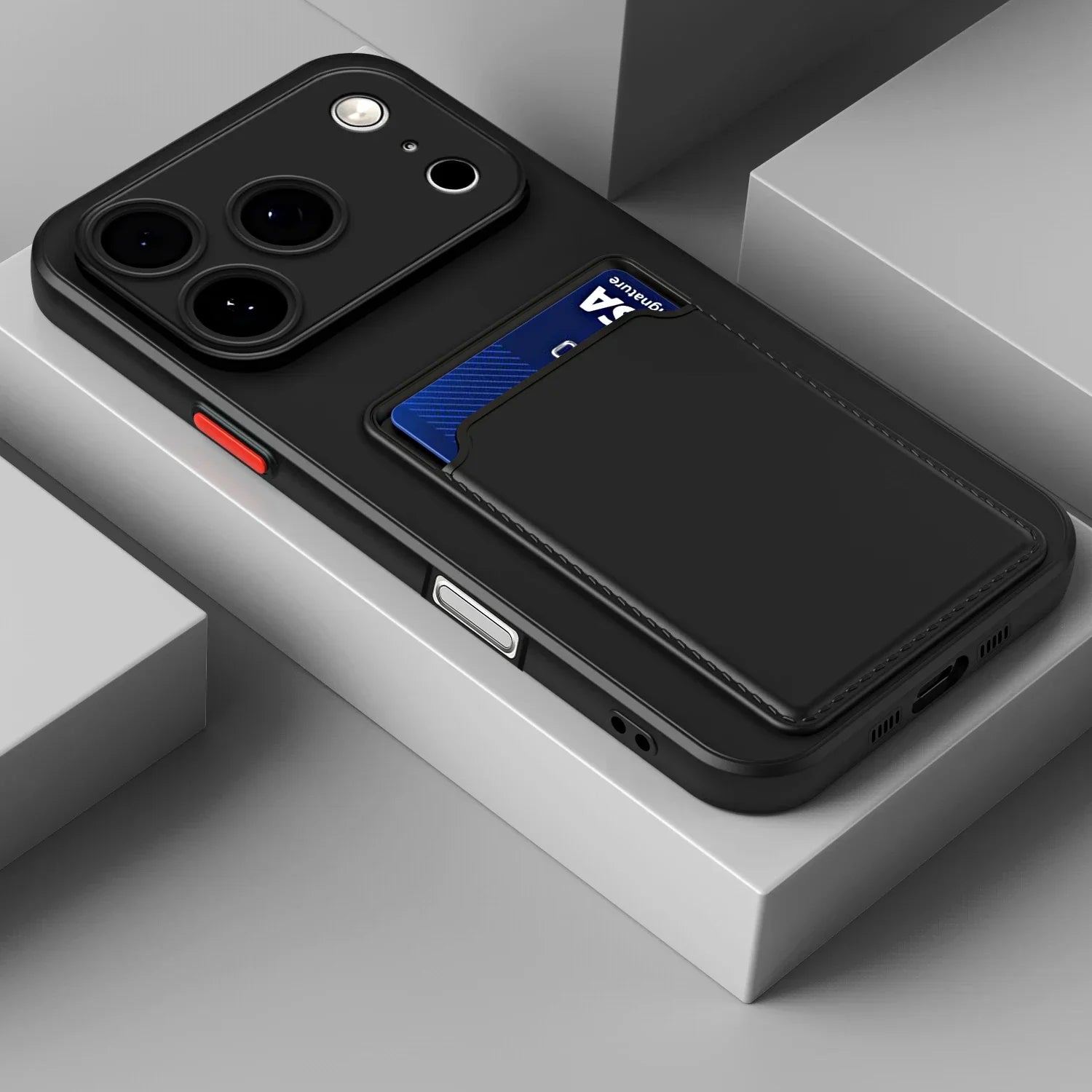 For iPhone 17ProMax 17 17Air Air Pro Max 17Pro 16 16Plus Plus + 16E Card Slot Wallet Bag Cover Luxury Silicone Soft Phone Cases