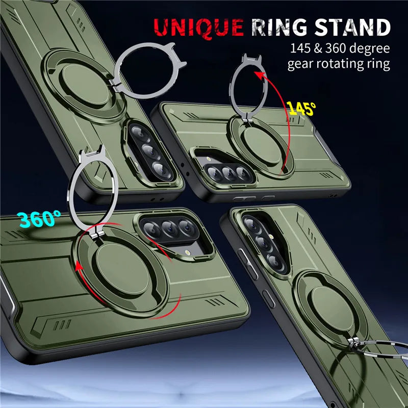 Armor Magnetic Ring Shockproof Case For Samsung Galaxy A14 A15 A35 A55 A16 A26 A36 A56 5G Magsafe Wireless Charging Cover