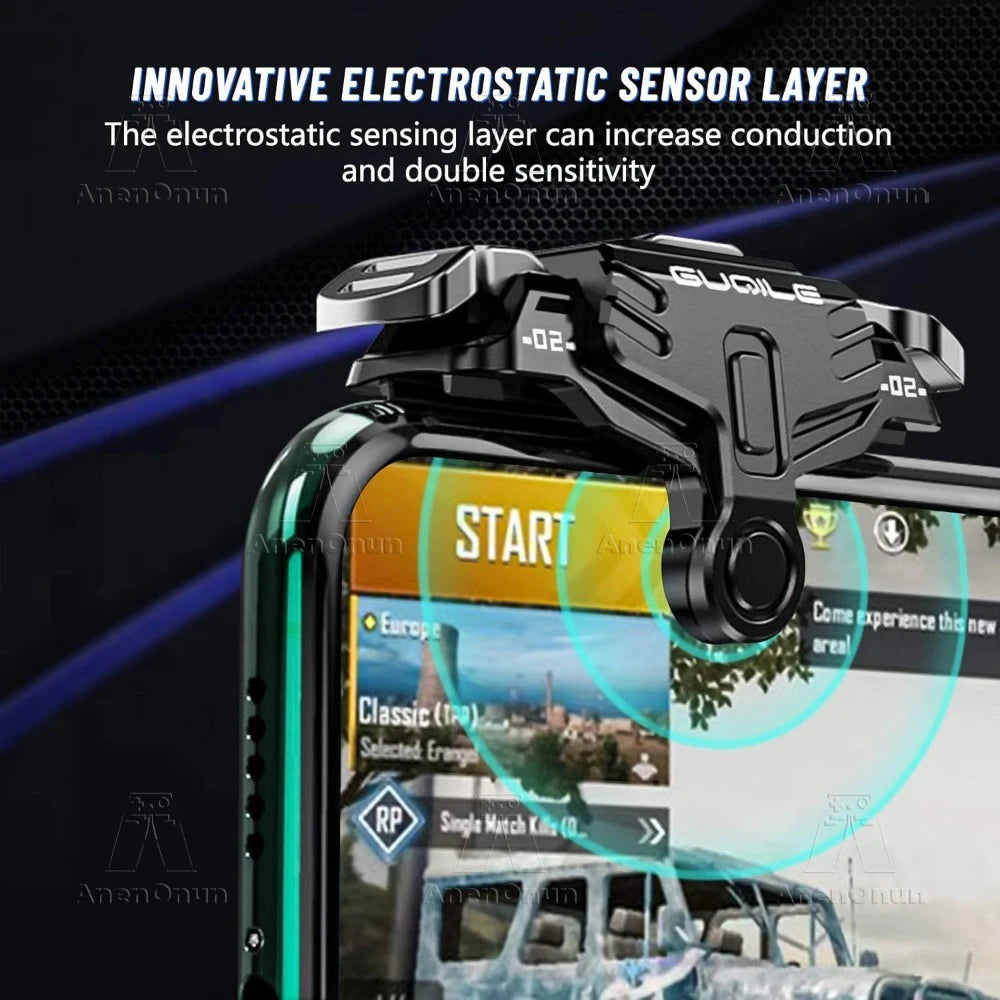 PUBG Mobile Game Controller Trigger Four-finger Operation Mechanical Button Android/iOS Cell Phone Shooting Gaming Accessories