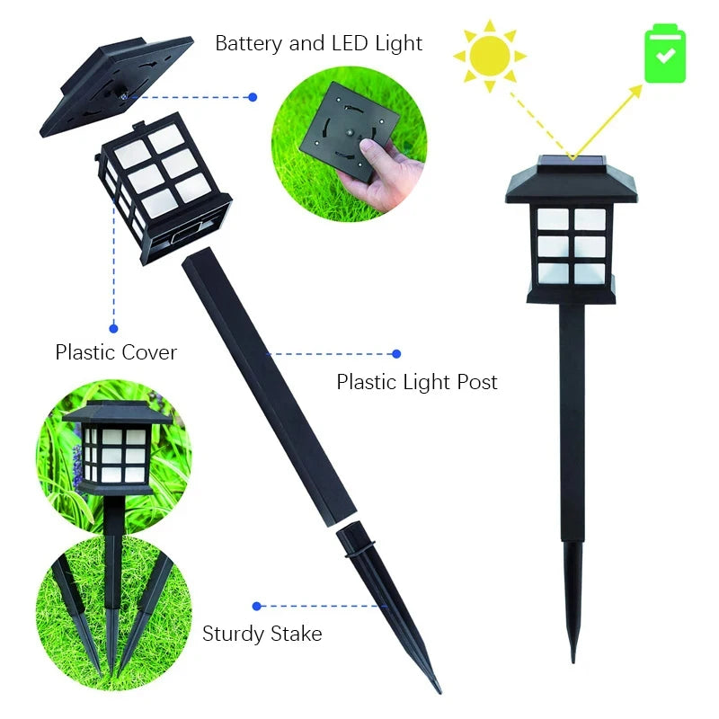 8 Pack Solar Pathway Garden Lights Outdoor Waterproof Landscape for Yard Patio Walkway Driveway Decor Solar Lawn Lamp Lighting