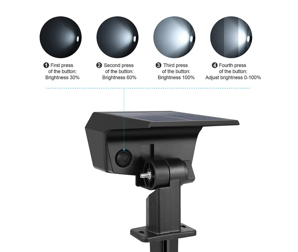 1200mAh Battery Power Outdoor LED Solar Spot Light Waterproof Garden Spotlight For Yard Backyard Lawn Walkway Landscape Decor