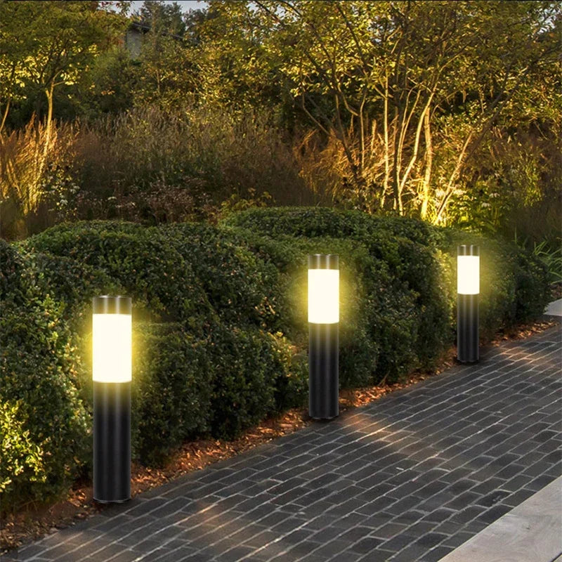 Solar Garden Pathway Lights Outdoor Waterproof LED Lighting Ground Plug Bollard Light for Patio Gardens Pathways Lawn Yard