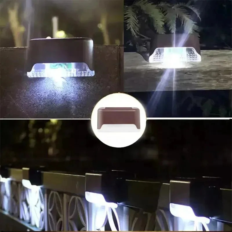 4-20PCS Warm White LED Solar Step Lights Outdoor Garden Path Stair Lights Waterproof Balcony Patio Fence Lighting Decoration