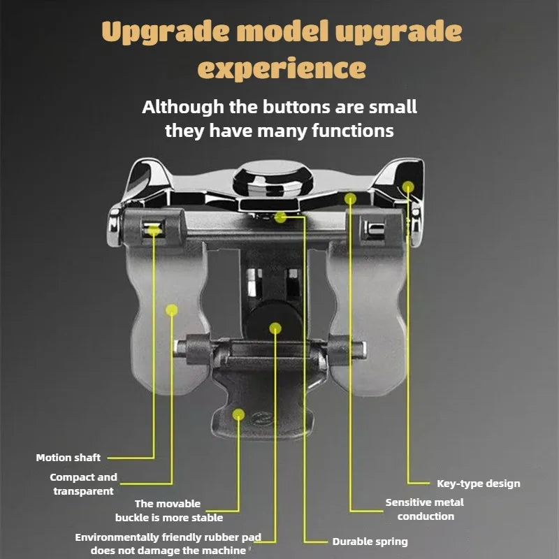 2Pcs Mobile Phone Gamepad Controller for PUBG Sensitive Aim Shooter L1R1 Alloy Key Button for IOS Android Universal Game Trigger