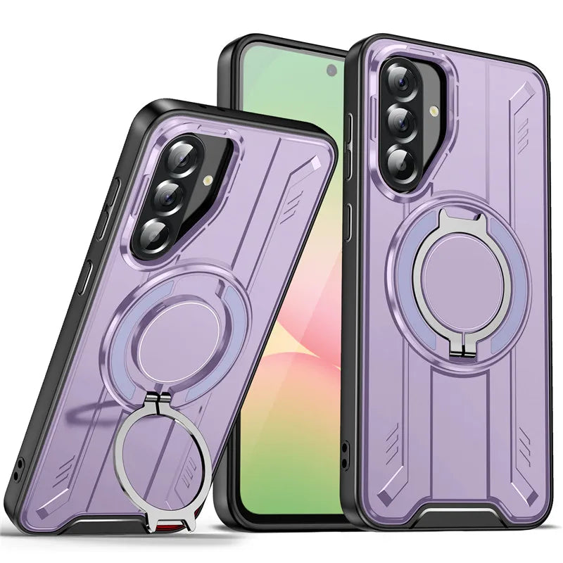 Armor Magnetic Ring Shockproof Case For Samsung Galaxy A14 A15 A35 A55 A16 A26 A36 A56 5G Magsafe Wireless Charging Cover