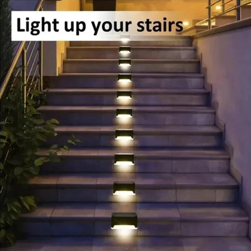 4-20PCS Warm White LED Solar Step Lights Outdoor Garden Path Stair Lights Waterproof Balcony Patio Fence Lighting Decoration