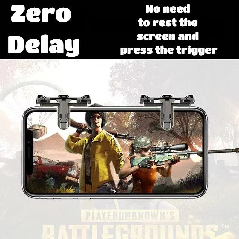 2Pcs Mobile Phone Gamepad Controller for PUBG Sensitive Aim Shooter L1R1 Alloy Key Button for IOS Android Universal Game Trigger