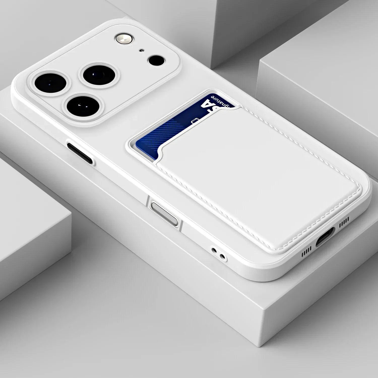 For iPhone 17ProMax 17 17Air Air Pro Max 17Pro 16 16Plus Plus + 16E Card Slot Wallet Bag Cover Luxury Silicone Soft Phone Cases