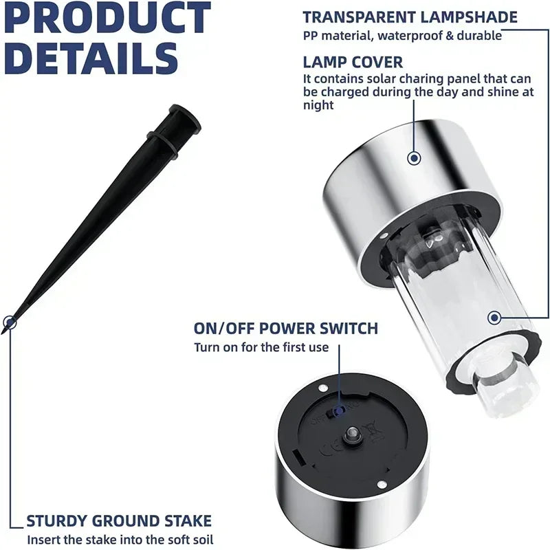 Solar Garden Light Outdoor Solar Powered Lamp Waterproof Landscape Lantern Lighting for Pathway Patio Decorative LED 10/20/30Pcs