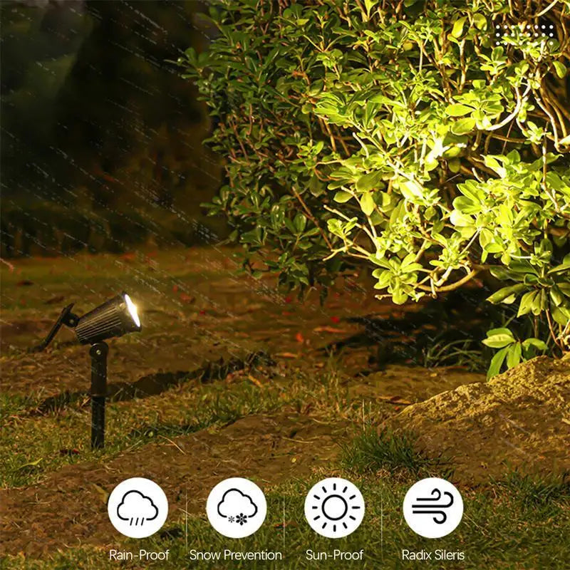 9LED Solar Spotlights Garden Waterproof IP65 Spot Lights Brightness Adjustable for Outdoor Backyard Driveway Lawn Decor Lighting