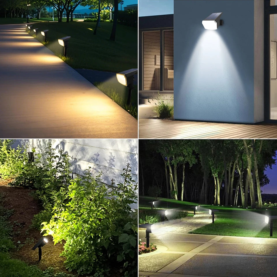 1200mAh Battery Power Outdoor LED Solar Spot Light Waterproof Garden Spotlight For Yard Backyard Lawn Walkway Landscape Decor