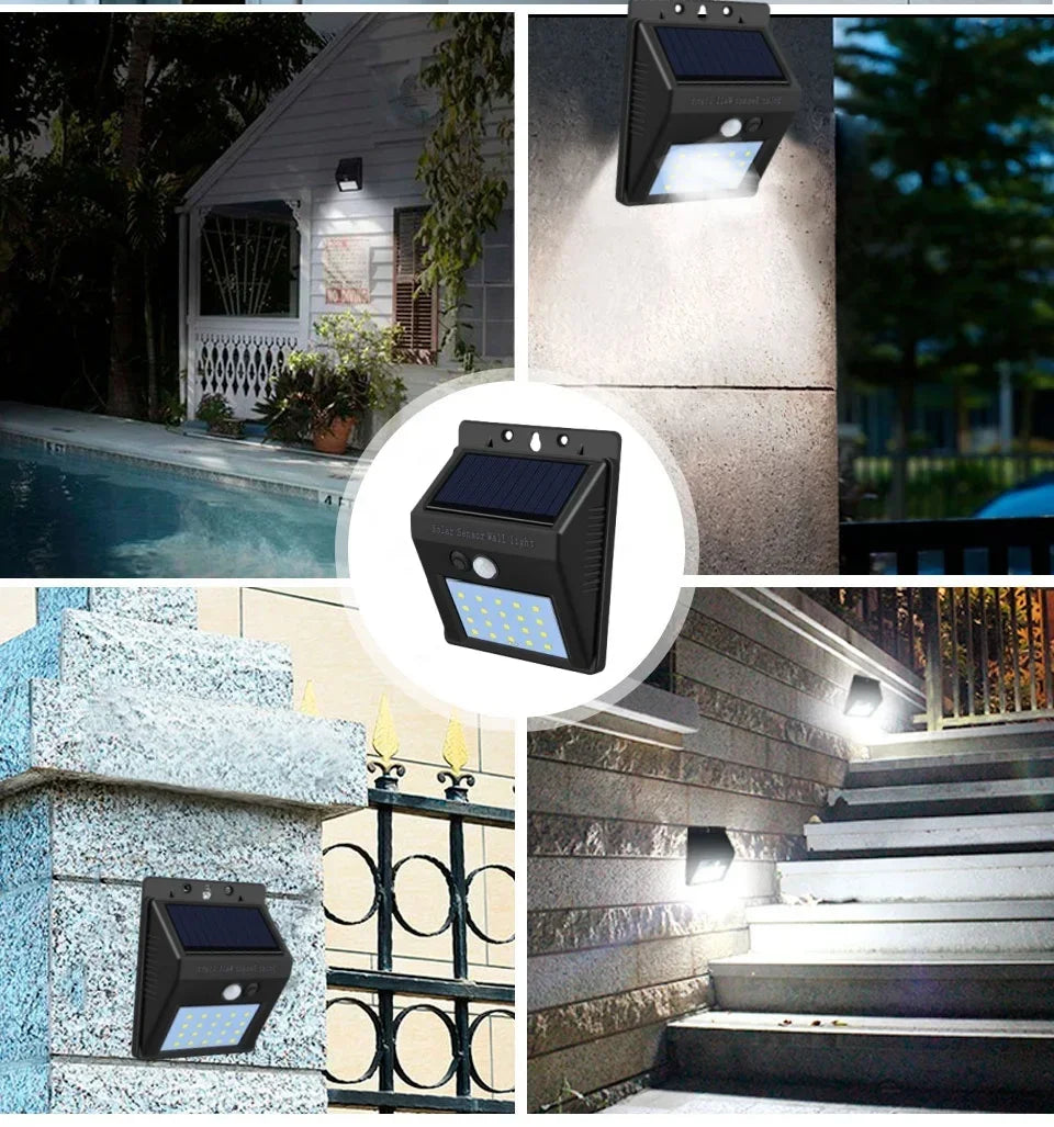 1/4pcs Solar Wall Light Outdoor Motion Sensor Night Light 20LEDs IP65 Waterproof For Garden Doorway Outdoor Lighting Street Lamp